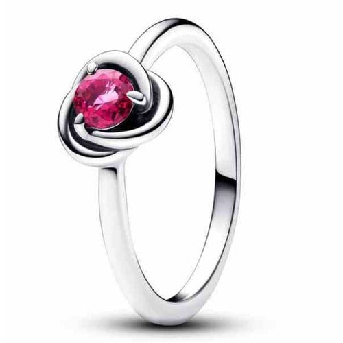Anillo Nudo Infinito con Piedra Rosa