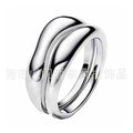 Anillo Doble Curvo Plateado