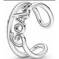 Anillo "Love" plateado abierto