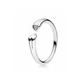 Anillo Corazón Brillante Plata