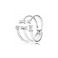Anillo Triple Cubic Zirconia Rectangular
