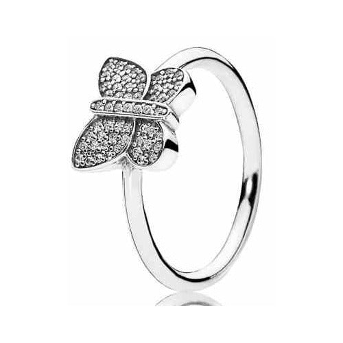 Anillo Mariposa Brillante en Plata Esterlina