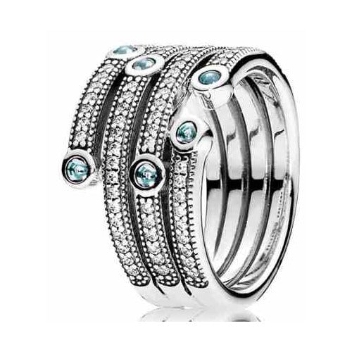Anillo Serpiente Brillante con Circonias Azules