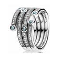 Anillo Serpiente Brillante con Circonias Azules