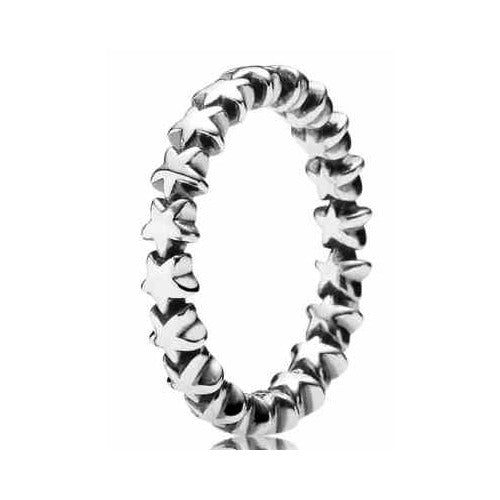 Anillo de Estrellas Encadenadas en Plata