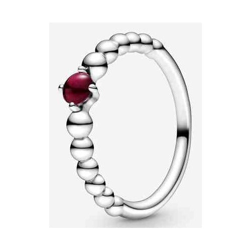 Anillo Tipo Pan Corazón Brillante Rojo