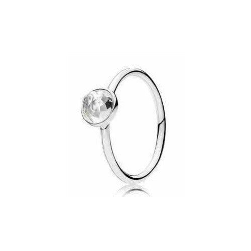 Anillo de plata con circonita facetada