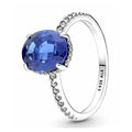 Anillo Azul Ovalado con Incrustaciones