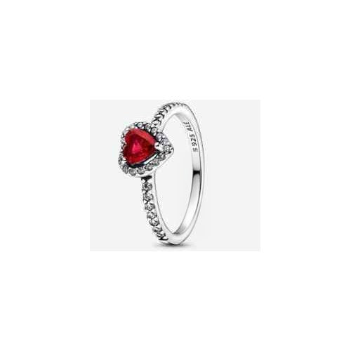 Anillo Tipo Pan Corazón Rojo Brillante