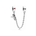 Cadena de Seguridad Mickey Mouse con Cristales Rojos