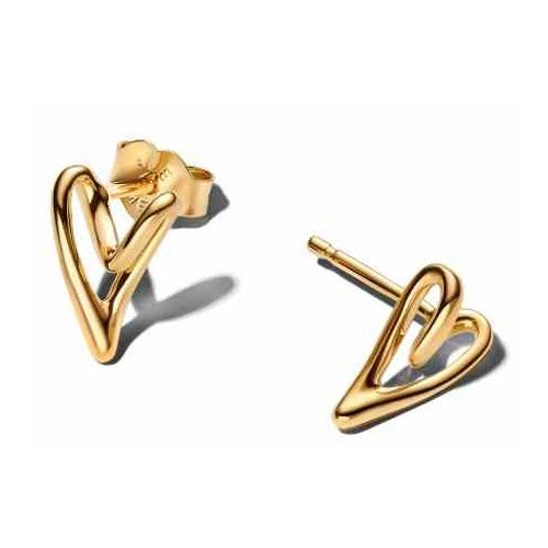 Aretes de Corazón Minimalistas Dorados