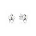 Aretes de Orquídea Blanca y Cristal Rosa