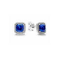 Aretes Cuadrados tipo Zafiro Brillante