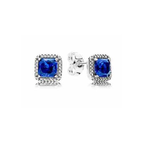 Aretes Cuadrados tipo Zafiro Brillante