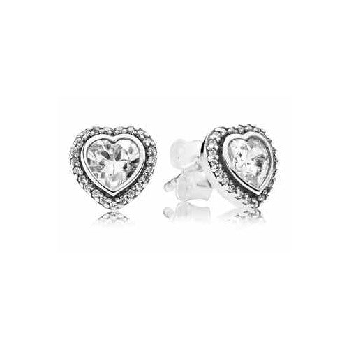 Aretes Corazón Brillante con Circonitas