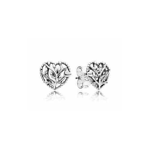Aretes "Árbol de la Vida" Corazón en Plata
