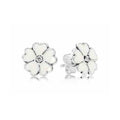 Aretes Flor Blanca con Circonita