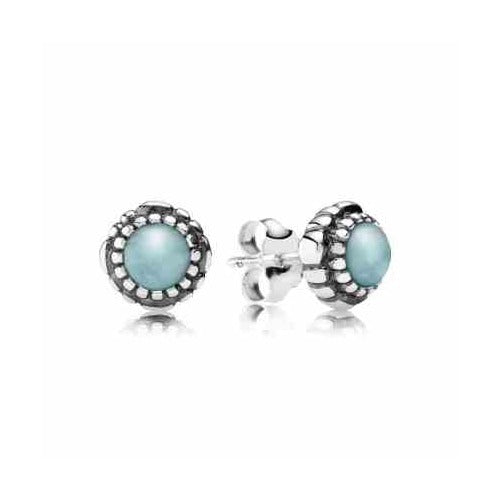 Aretes de Plata con Piedra Azul Cercle