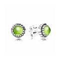 Aretes de tipo Perlas Verdes con Diseño Floral