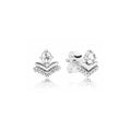 Aretes de Plata con Diseño de Corona y Cristales