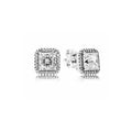 Aretes Cuadrados Brillantes con Halo
