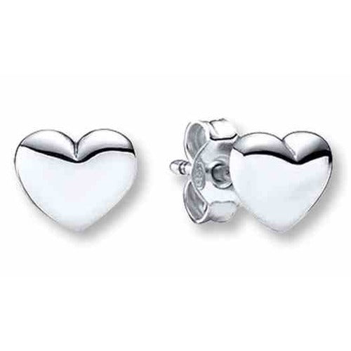 Aritos de Corazón Plateado