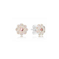 Aretes Flor Delicada con Cristal Rosa