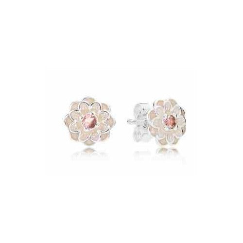 Aretes Flor Delicada con Cristal Rosa