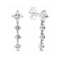 Aretes de Plata con Cadena de Cristales Brillantes