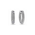 Aretes Huggies Brillantes Pavé Plata 925