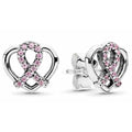 Aretes Corazón con Cinta Rosa