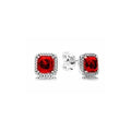 Aretes Cuadrados Rojos con Circonitas