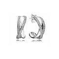 Aretes Cruzados Brillantes de Plata