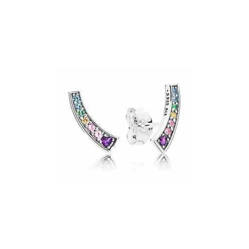 Aretes Arcoíris de Plata Esterlina y Circones Cúbicos