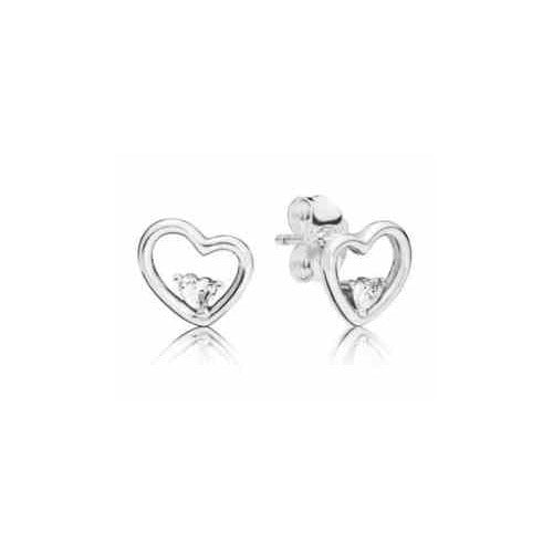Aretes de Corazón Minimalista con Circonita
