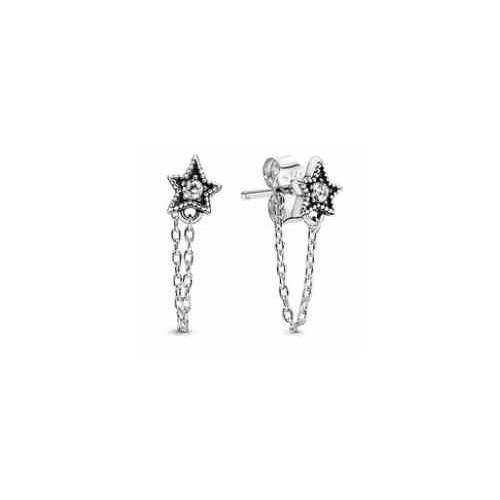 Aretes de estrella con cadena