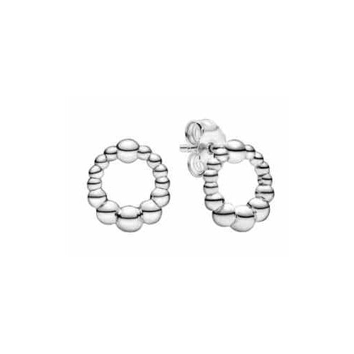Aretes Círculo de Bolitas Plata 925