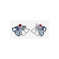 Aretes Abanico con tipo Zafiros y Rubí