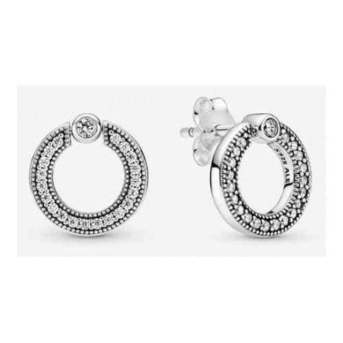 Aretes Aro Brillante con Circonias