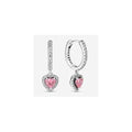 Aretes Corazón con Circonia Rosa