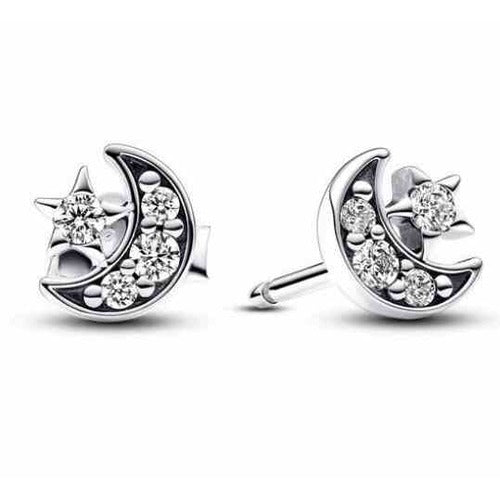 Aretes de Luna y Estrella Brillantes