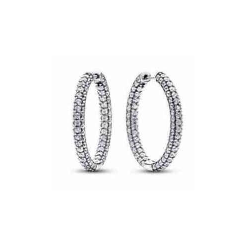 Aretes de aro con circonitas brillantes