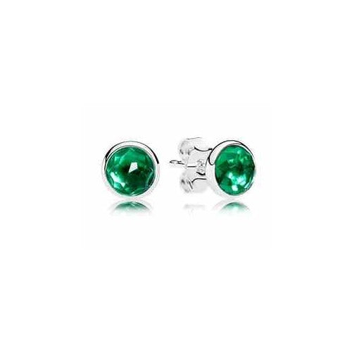 Aretes Plata con Piedra tipo Esmeralda
