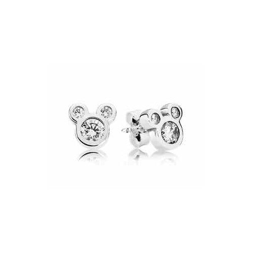Aretes Mickey Brillantes de Plata