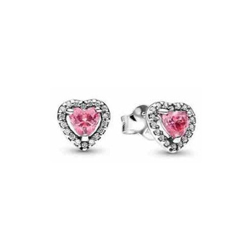Aretes Corazón Rosa Centelleante