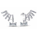 Aretes de Plata con Diseño de Lazo y Cristales