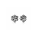 Aretes Flor Luminosa de Plata Esterlina