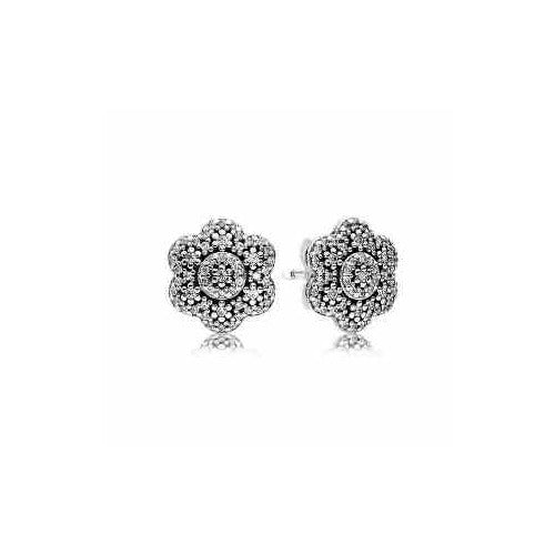 Aretes Flor Luminosa de Plata Esterlina