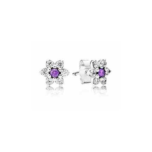 Aretes Flor Morada y Circones