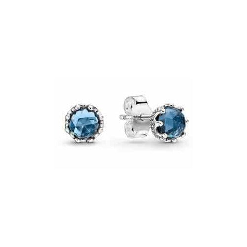 Aretes Botón Azul Vibrante
